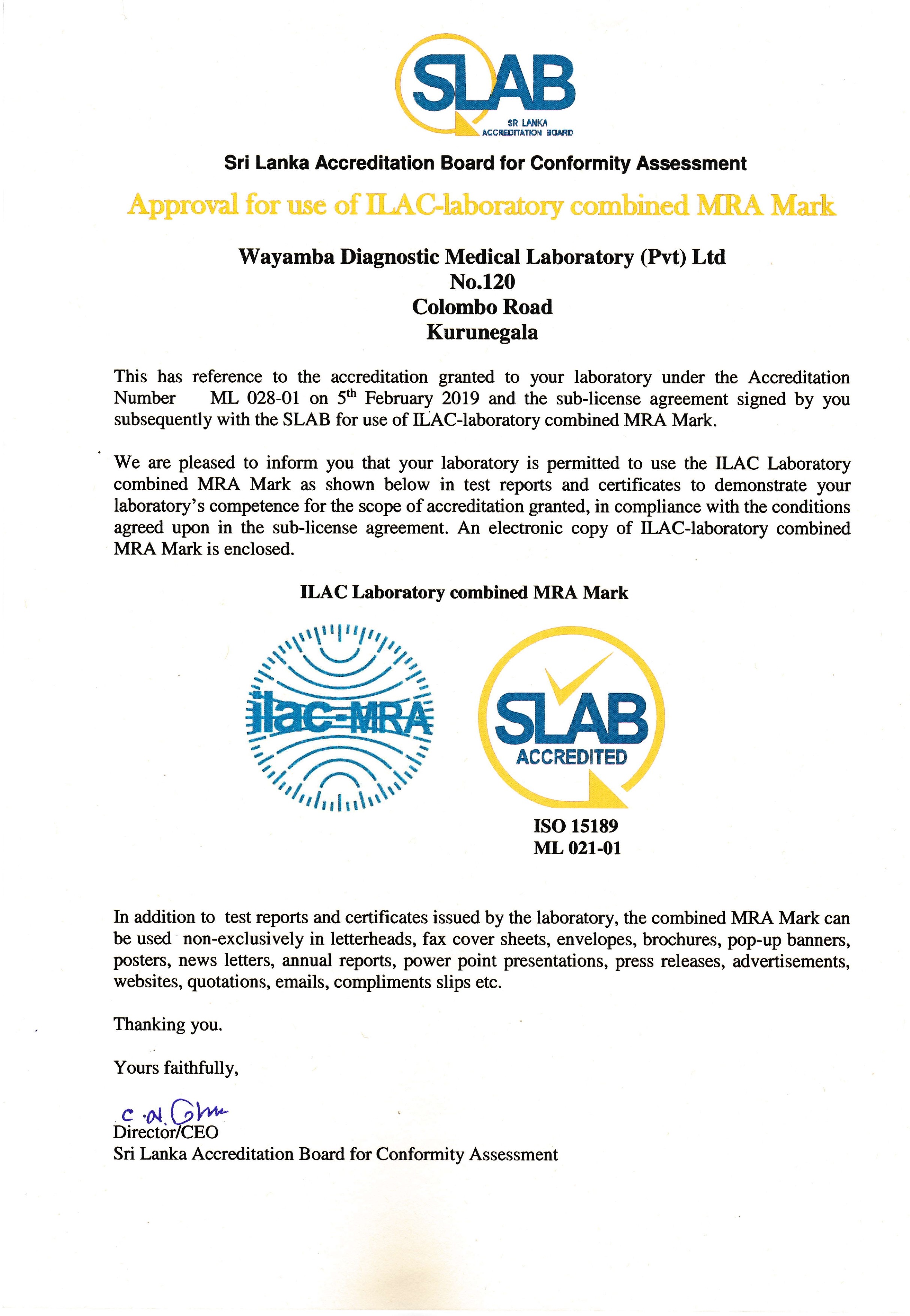 SLAB Certificate